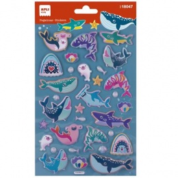 Matrica, fémes hatású, APLI Kids "Stickers", tenger